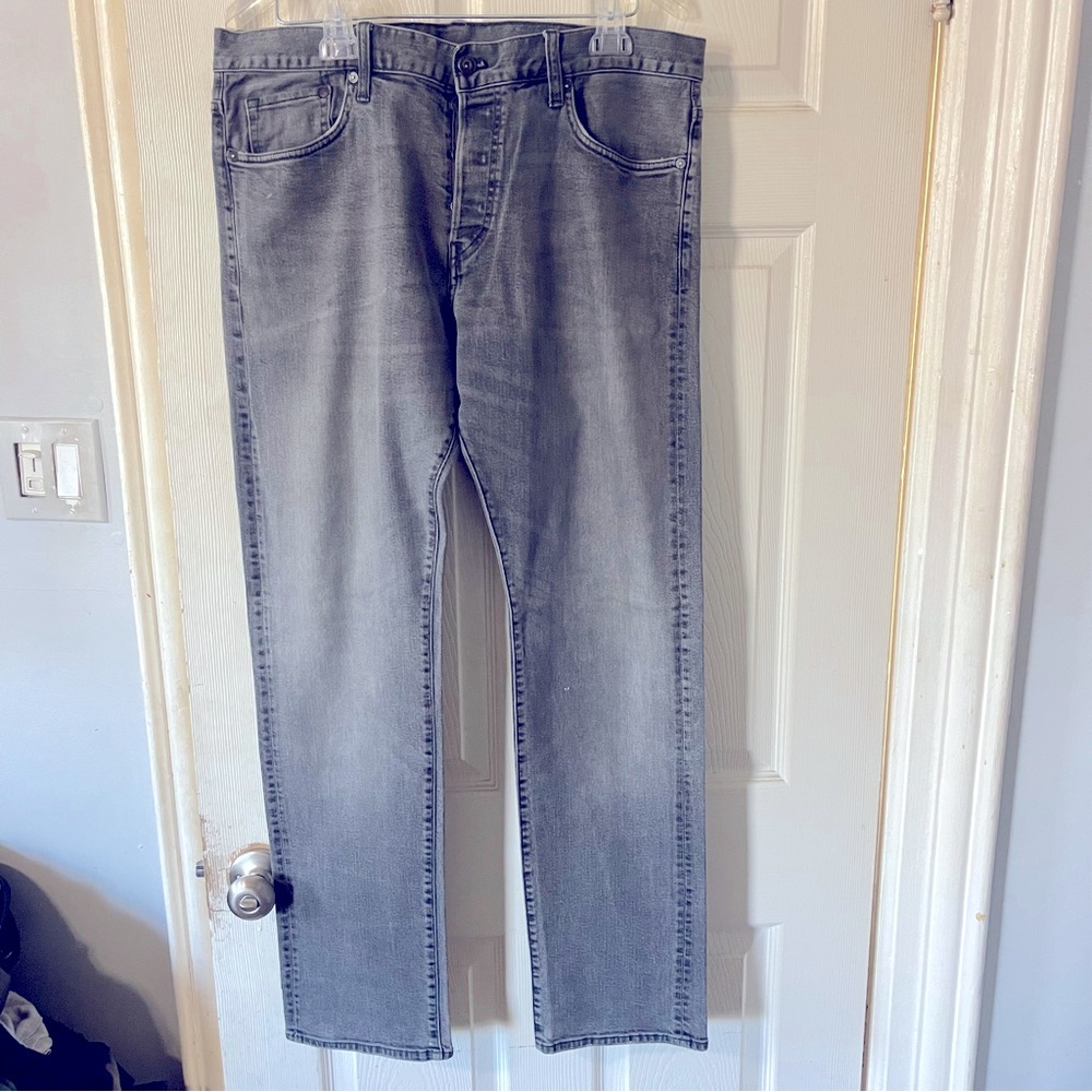 H&M 36/34 Gray Denim Straight Fit Jeans